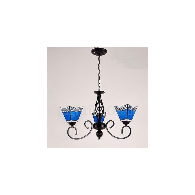 Lámpara de araña de metal integrada de estilo mediterráneo de 3 luces
