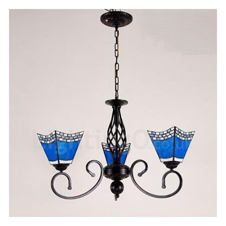 Lámpara de araña de metal integrada de estilo mediterráneo de 3 luces Lámpara de araña de metal integrada de estilo mediterráneo de 3 luces