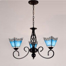 Lámpara de araña de metal integrada de estilo mediterráneo de 3 luces