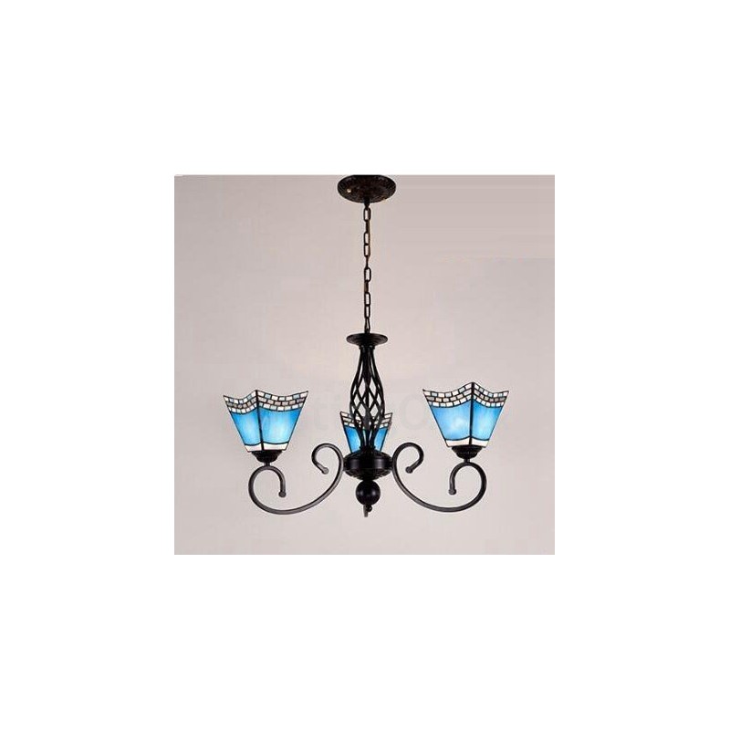 Lámpara de araña de metal integrada de estilo mediterráneo de 3 luces
