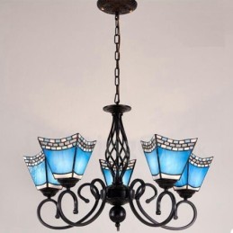 Lámpara de araña de metal integrada de estilo mediterráneo de 5 luces