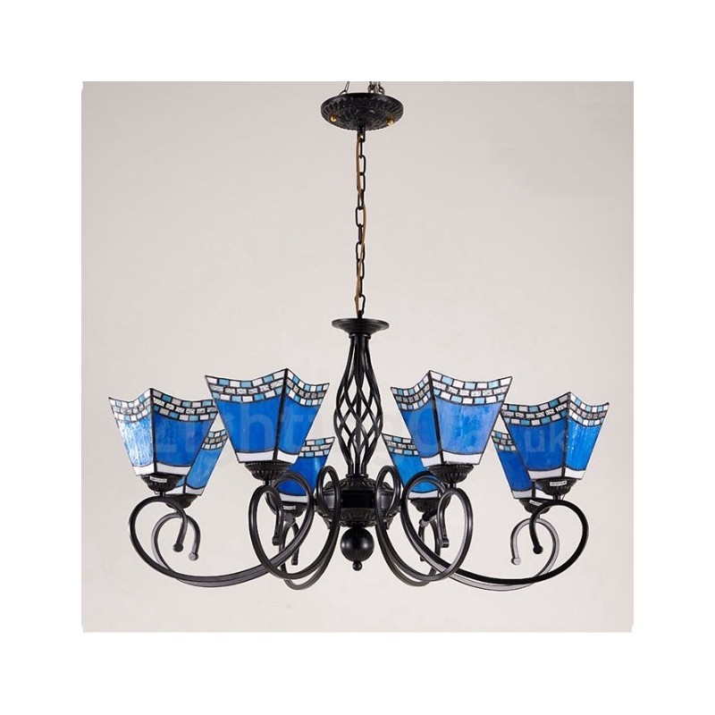 Lámpara de araña de metal integrada de estilo mediterráneo de 8 luces