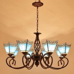 Lámpara de araña de metal integrada de estilo mediterráneo de 8 luces