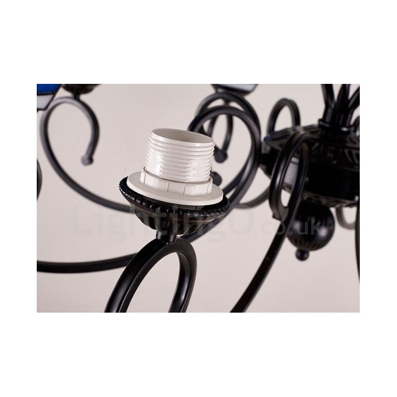 Lámpara de araña de metal integrada de estilo mediterráneo de 8 luces