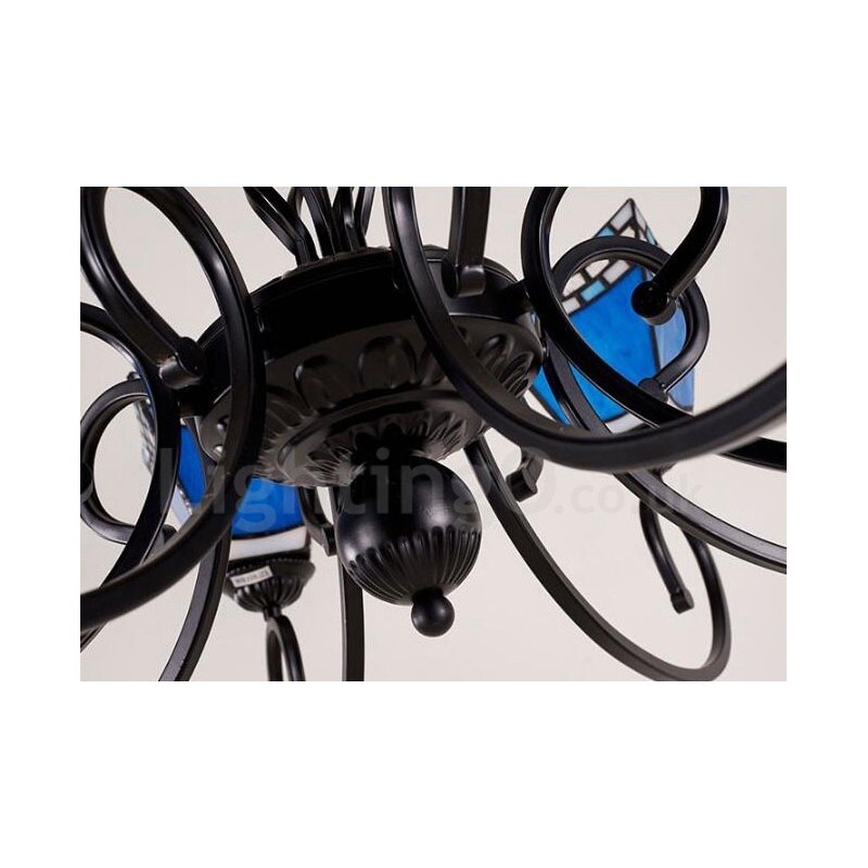Lámpara de araña de metal integrada de estilo mediterráneo de 8 luces