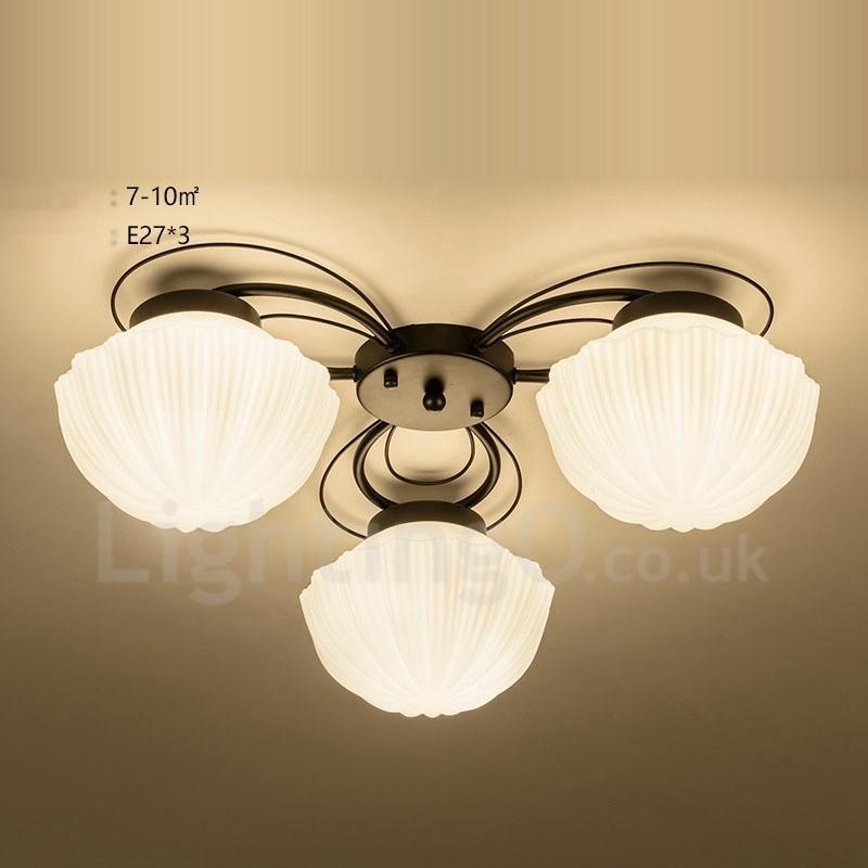 Lámpara de araña integrada rústica de 3 luces