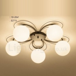 Lámpara de araña integrada rústica de 5 luces