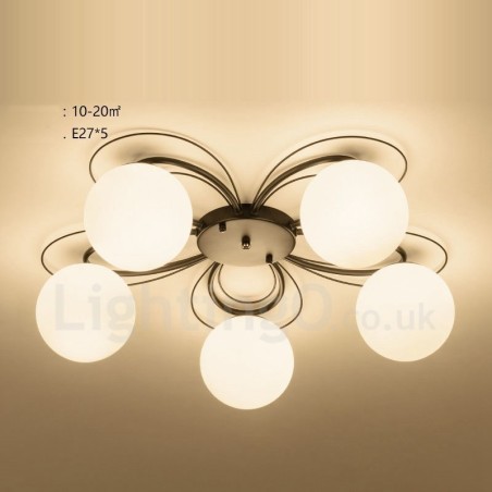 Lámpara de araña integrada rústica de 5 luces Lámpara de araña integrada rústica de 5 luces