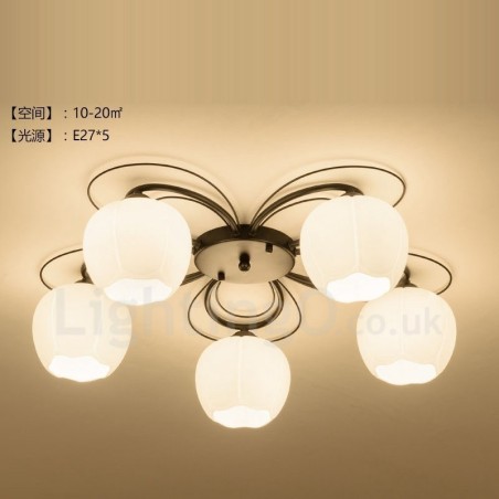 Lámpara de araña integrada rústica de 5 luces Lámpara de araña integrada rústica de 5 luces