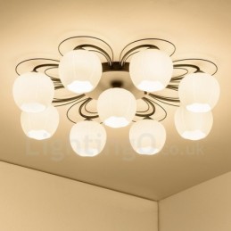 Lámpara de araña integrada rústica de 9 luces