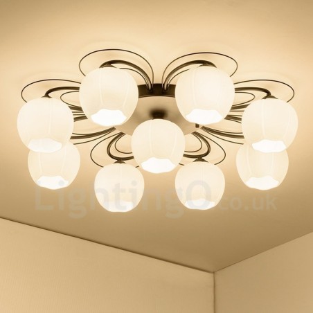 Lámpara de araña integrada rústica de 9 luces Lámpara de araña integrada rústica de 9 luces