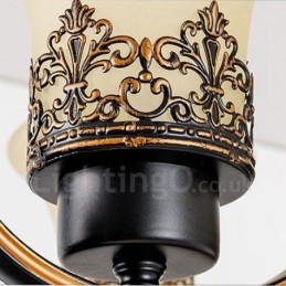 Lámpara de araña de metal integrada estilo rústico de 8 luces