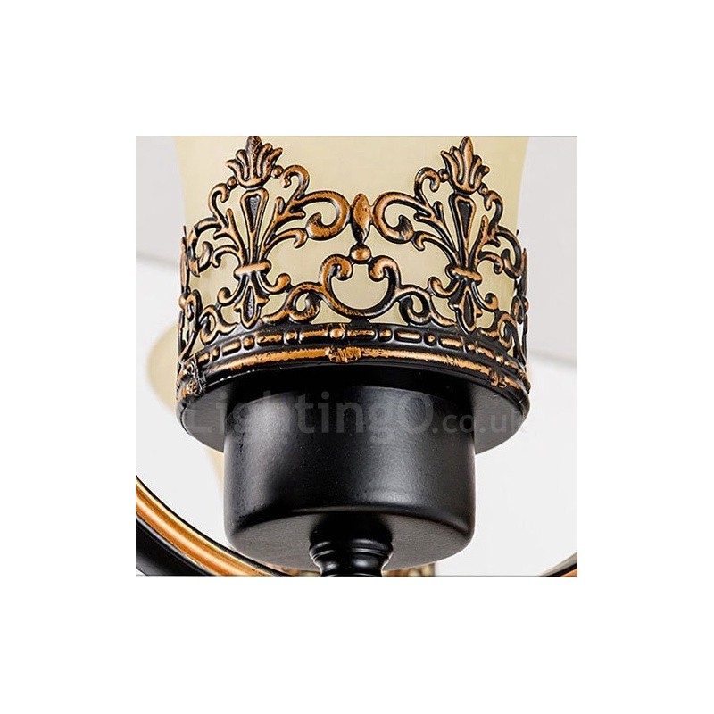 Lámpara de araña de metal integrada estilo rústico de 8 luces