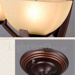 Lámpara de araña de metal integrada estilo rústico Lodge de 8 luces