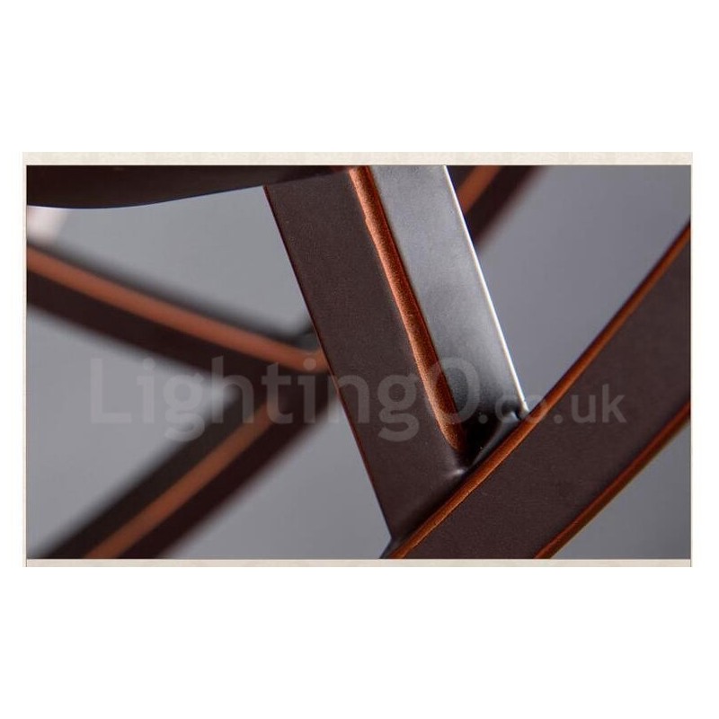 Lámpara de araña de metal integrada estilo rústico Lodge de 8 luces