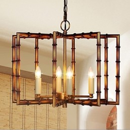 Lámpara de araña de hierro y cobre antigua, estilo rústico americano, creativa