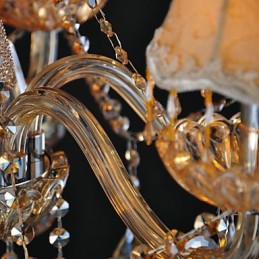 Lámpara de araña de cristal tradicional clásica de 6 luces
