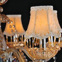 Lámpara de araña de cristal tradicional clásica de 6 luces