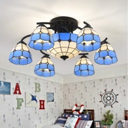 Lámpara de araña integrada de estilo mediterráneo de 9 luces