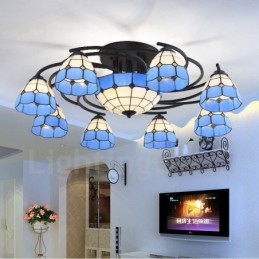 Lámpara de araña integrada de estilo mediterráneo de 11 luces