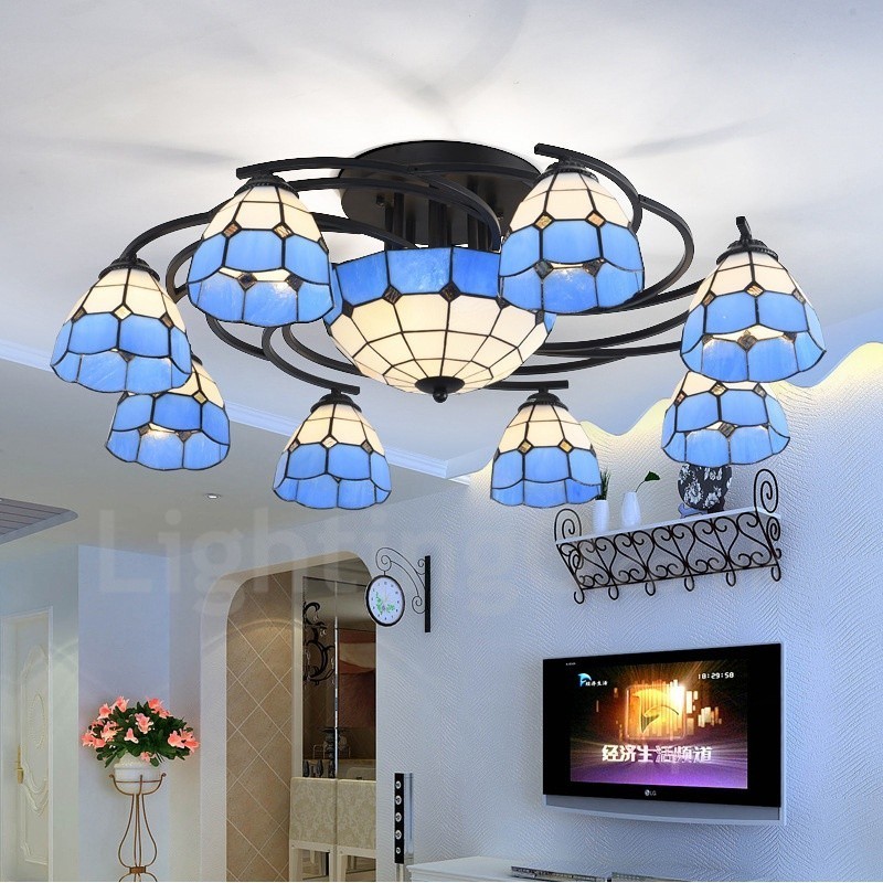Lámpara de araña integrada de estilo mediterráneo de 11 luces