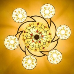 Lámpara de araña integrada de estilo mediterráneo de 9 luces