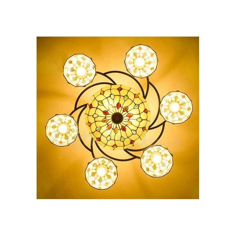 Lámpara de araña integrada de estilo mediterráneo de 9 luces