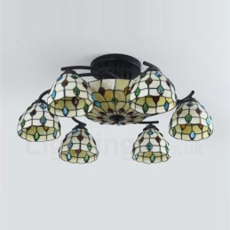 Lámpara de araña integrada de estilo mediterráneo de 9 luces