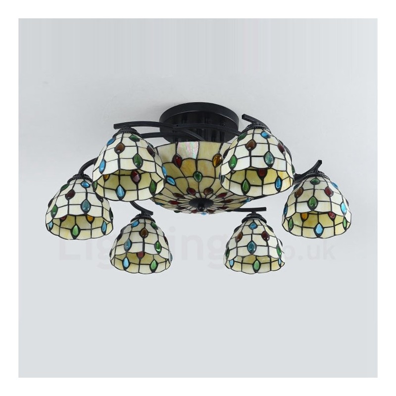 Lámpara de araña integrada de estilo mediterráneo de 9 luces