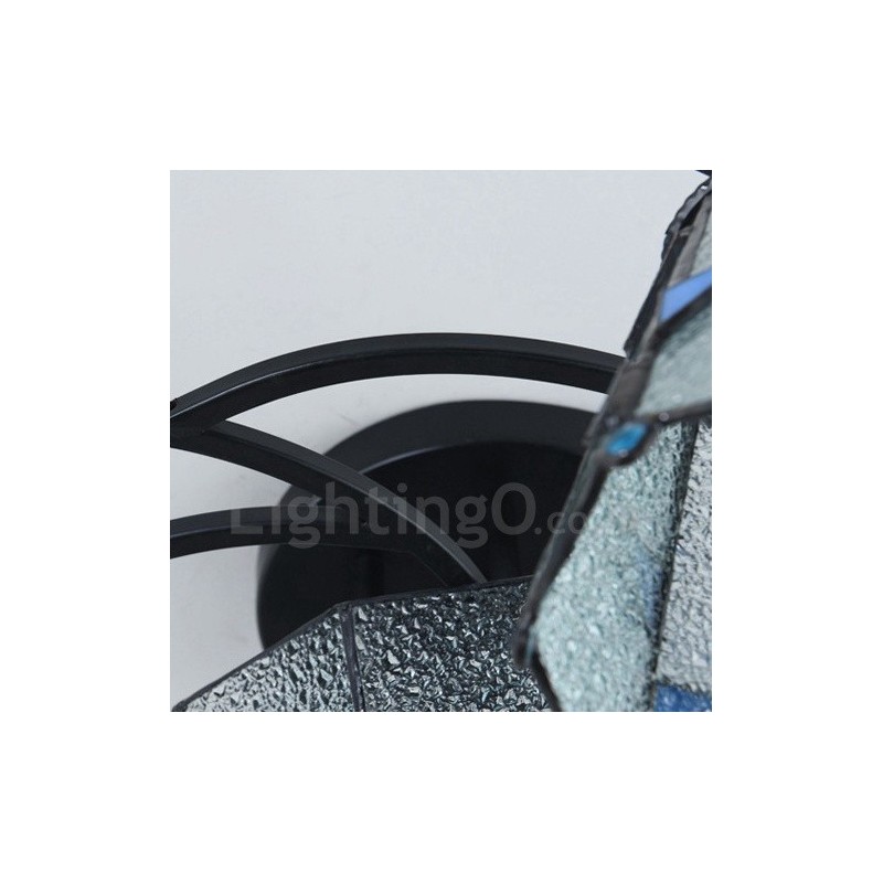 Lámpara de araña de metal integrada para baño, estilo mediterráneo, de 4 luces