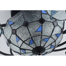 Lámpara de araña de metal integrada para baño, estilo mediterráneo, de 9 luces