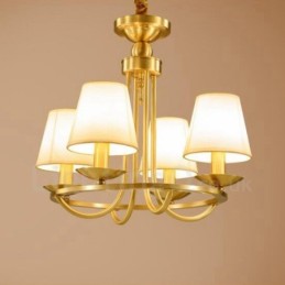 Lámpara de araña de cobre con 4 luces de estilo rústico