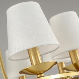 Lámpara de araña rústica de 6 luces con iluminación integrada de metal y cobre