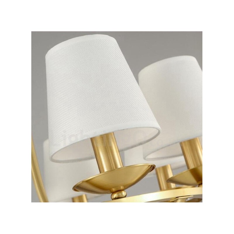 Lámpara de araña rústica de 6 luces con iluminación integrada de metal y cobre