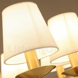 Lámpara de araña rústica de 8 luces de latón con metal y cobre integrado