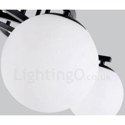 Lámpara de araña rústica integrada de 3 luces con pantalla de cristal