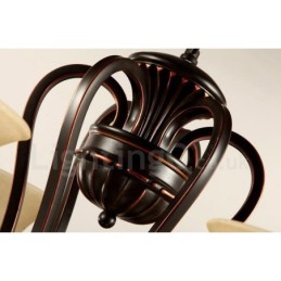 Lámpara de araña de metal integrada estilo rústico de 3 luces