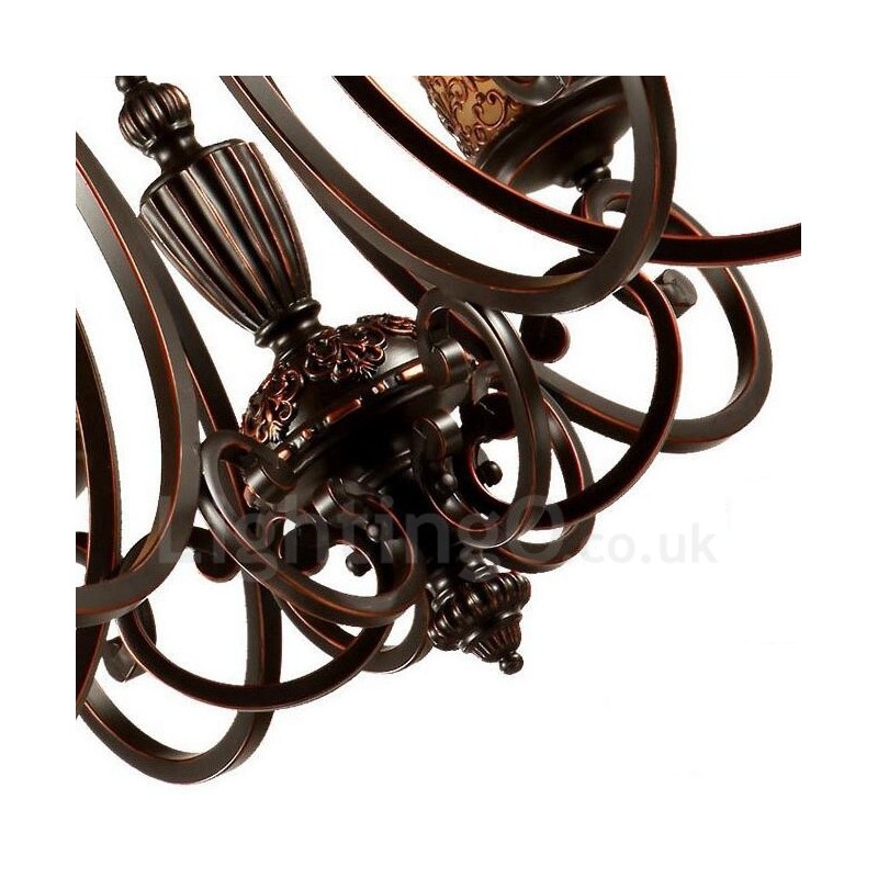 Lámpara de araña de metal integrada estilo rústico de 6 luces