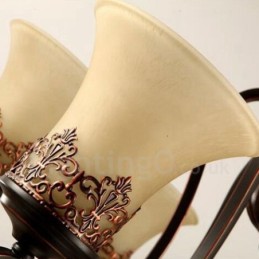 Lámpara de araña de metal integrada estilo rústico Lodge de 12 luces