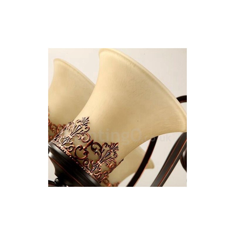 Lámpara de araña de metal integrada estilo rústico Lodge de 12 luces