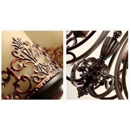 Lámpara de araña de metal integrada estilo rústico Lodge de 12 luces