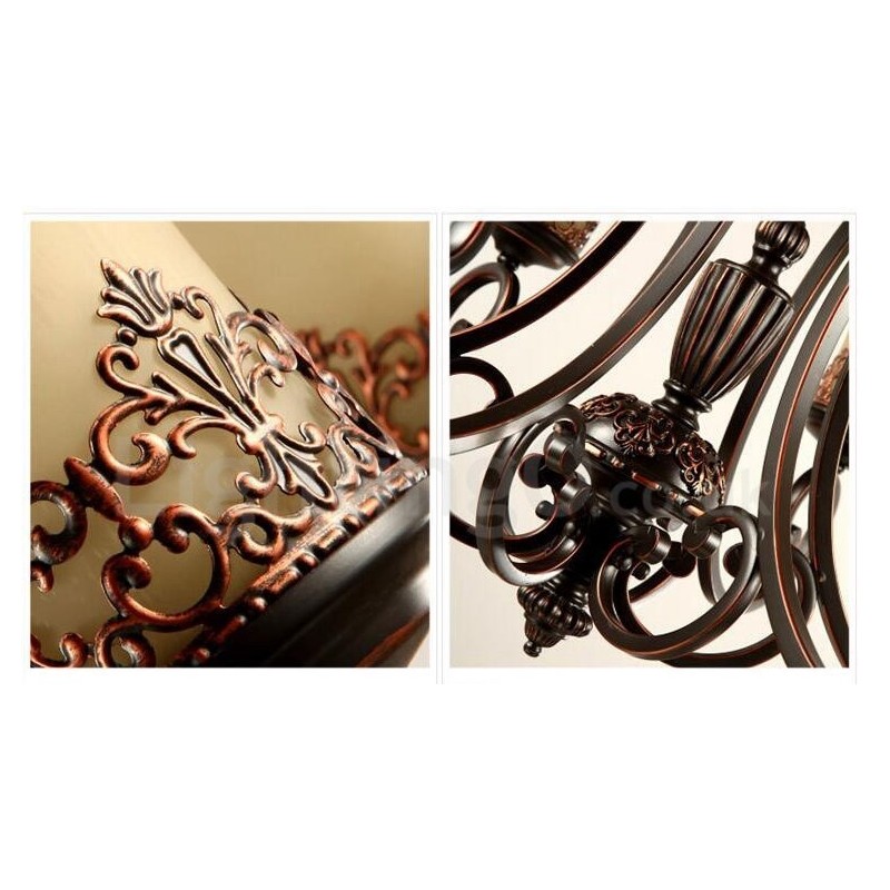 Lámpara de araña de metal integrada estilo rústico Lodge de 12 luces