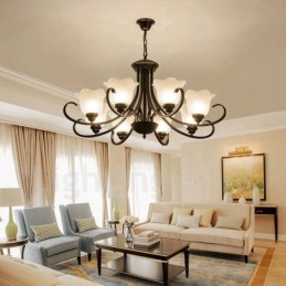 Lámpara de araña de metal integrada estilo rústico Lodge de 8 luces