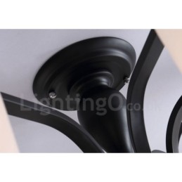 Lámpara de araña de metal integrada de estilo rural de 5 luces con pantalla de cristal