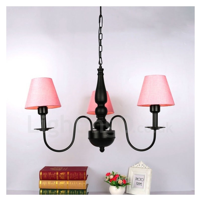 Lámpara de araña clásica tradicional de metal integrada de 3 luces