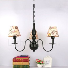 Lámpara de araña clásica tradicional de metal integrada de 3 luces