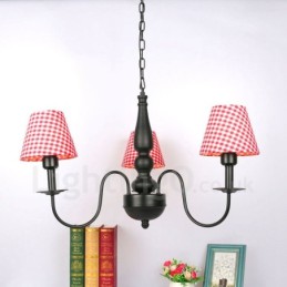 Lámpara de araña clásica tradicional de metal integrada de 3 luces