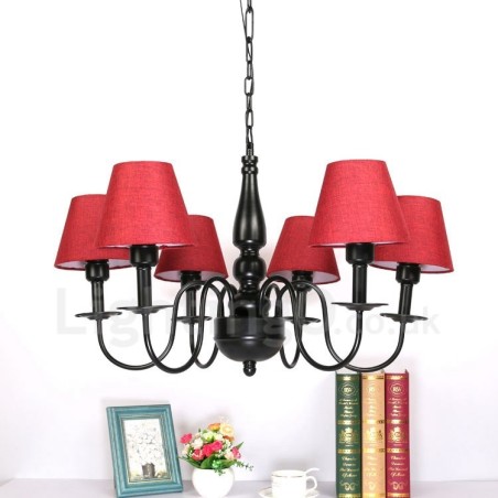 Lámpara de araña de metal integrada de estilo mediterráneo de 6 luces Lámpara de araña de metal integrada de estilo mediterráneo de 6 luces