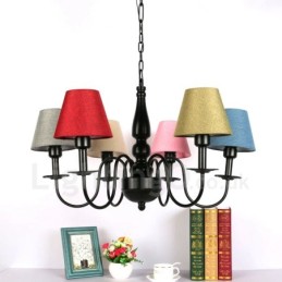 Lámpara de araña de metal integrada de estilo mediterráneo de 6 luces