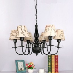 Lámpara de araña de metal integrada de estilo mediterráneo de 6 luces